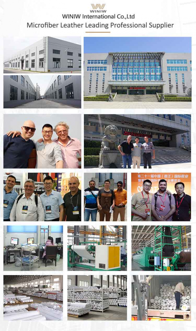 Cuir artificiel d'unité centrale de Microfiber de regard de finition élégante de toucher doux pour des chaussures