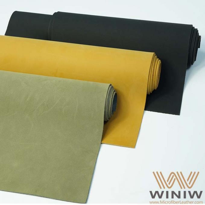 Peut être le tissu synthétique de relief de cuir de Microfiber Nubuck de différentes couleurs